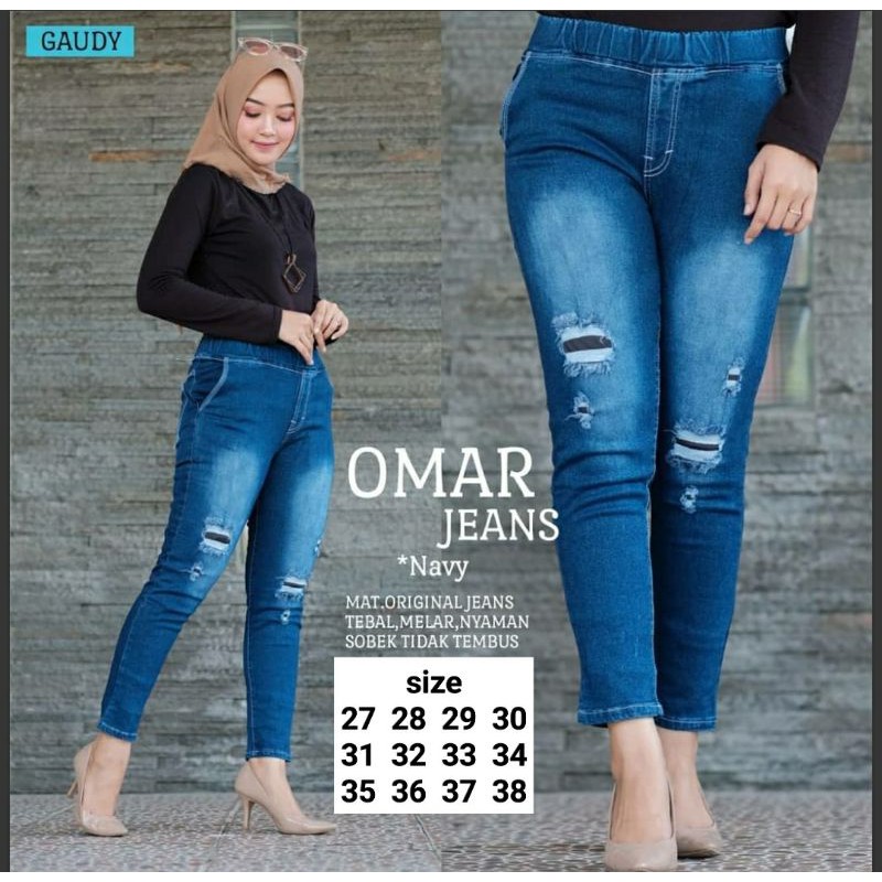 Jegging Omar Jeans . Celana Panjang Jeggng Ripped Jeans Murah