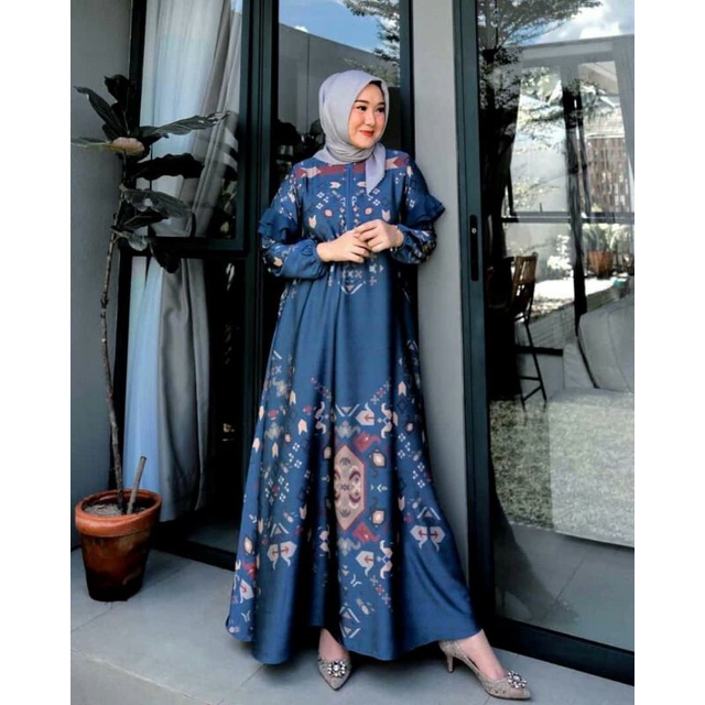 gamis bahan silk gamis motif