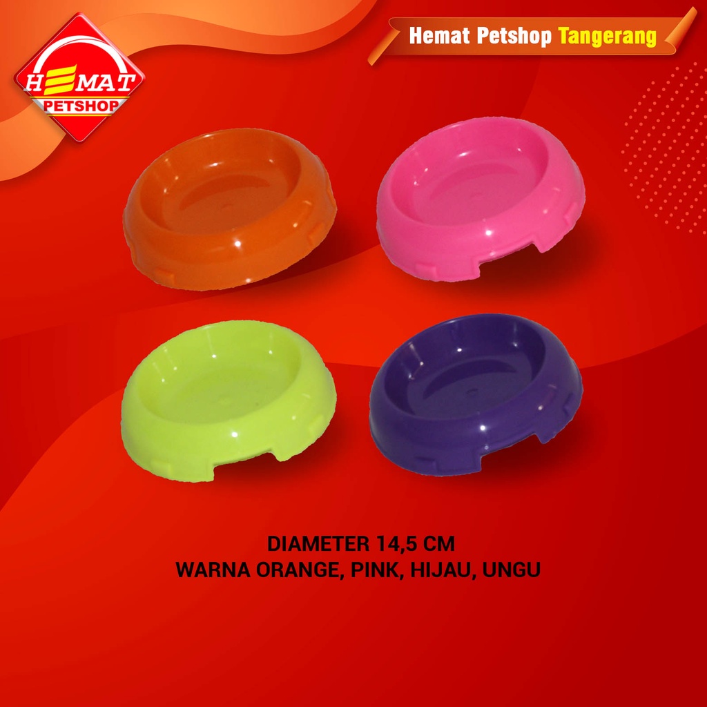 tempat makan hewan flat kecil anjing kucing pet bowl cat dog plastik