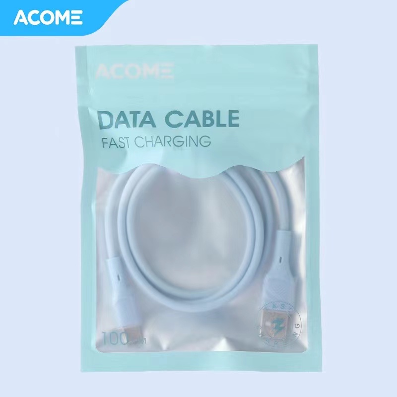 Kabel Data ACOME AGL010 Lightning Fast Charging 2.4 A 1 Meter Macaron - Garansi Resmi 1 Tahun