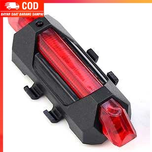 (100% BARANG ORI) TaffLED Defensor Lampu Sepeda 5 LED Taillight Rechargeable - DC-918