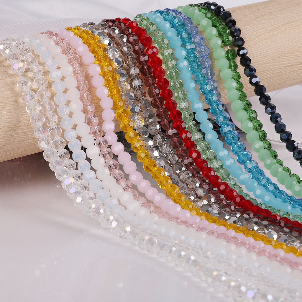 Mix 100Pcs 6mm Kaca Bulat Kristal Warna-Warni Spacer Czech Garment Beads Untuk Kerajinan DIY Handmade Gelang Kalung Aksesoris