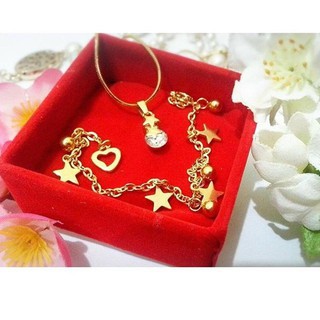 Set Kalung dan Gelang Bintang Titanium Anti Karat Selamanya PGM PT20