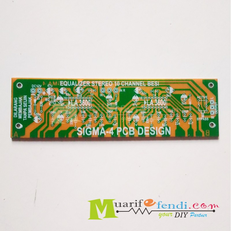 PCB Equalizer Potensio geser Stereo 10 Channel LA3600 3600