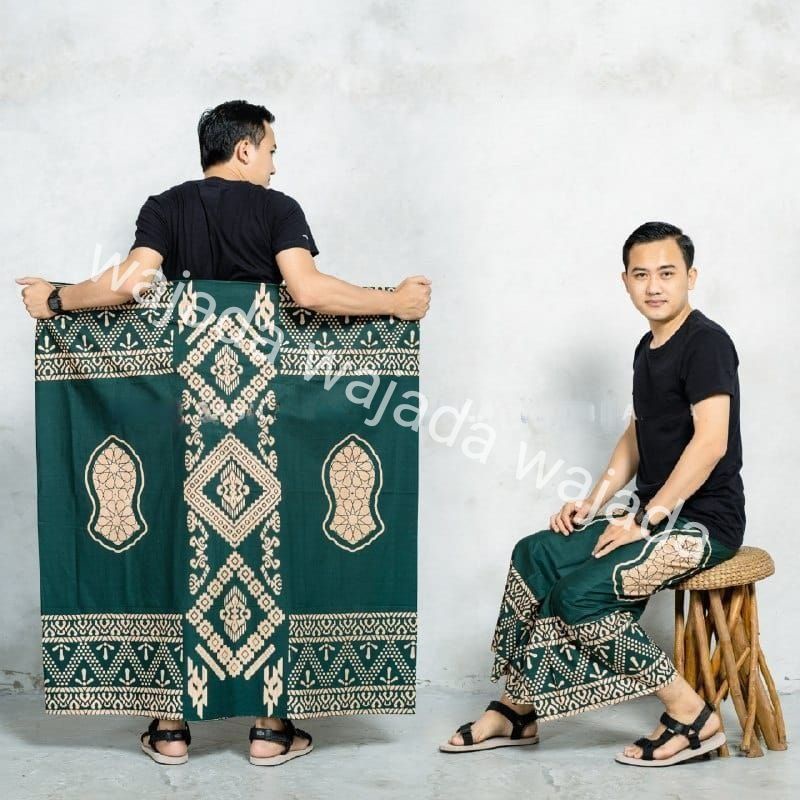 SARUNG PRIA TERBARU MOTIF TEROMPAH SHOLAT DEWASA SARUNG MOTIF BALIMUN SARWON-Hikam 3
