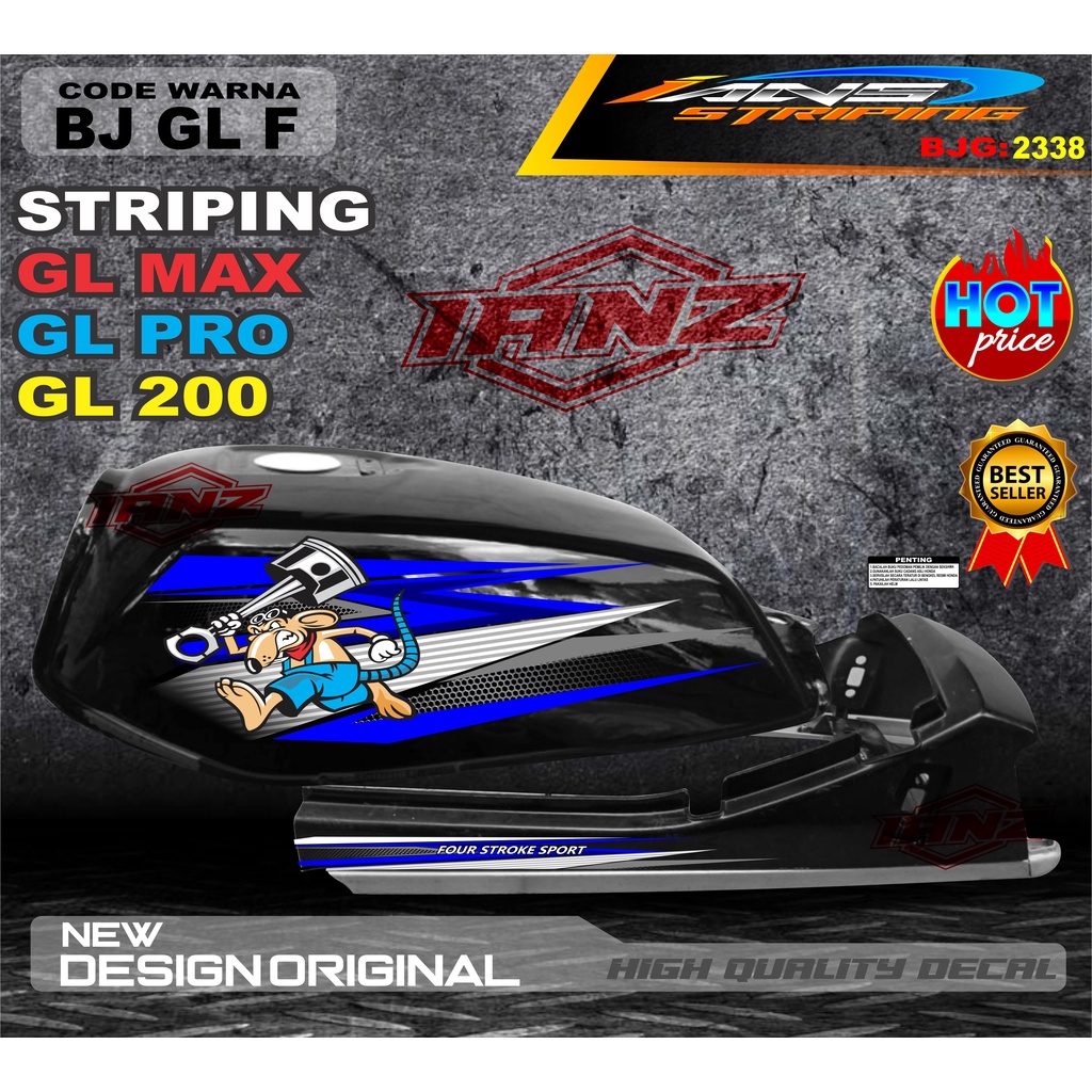 COSTUM STIKER GL PRO TERBARU / STIKER MOTOR GL TERMURAH / STRIPING MOTOR GL 100 / STIKER MOTOR