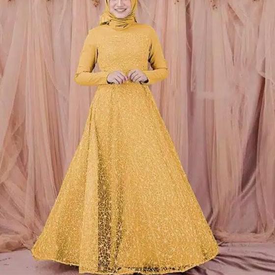 Diskon Syafin - ORI GAMIS Maxi snow Cavalli Jumbo kombinasi brokat import mutiara LD105 LD120 140