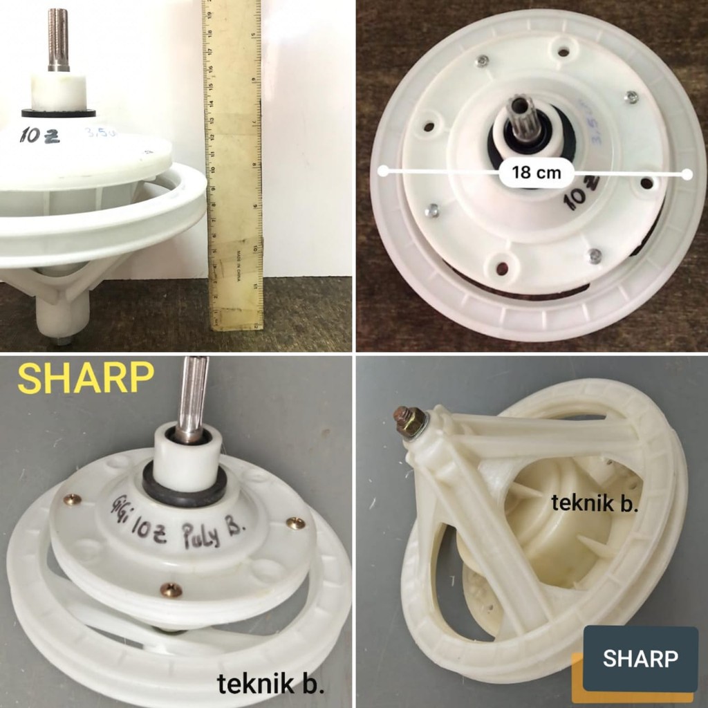 GEARBOX MESIN CUCI SHARP AS Gerigi 10 PULLEY BESAR