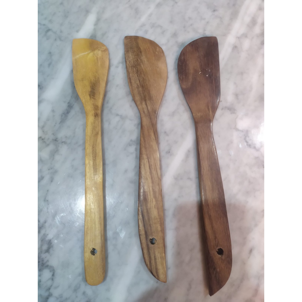 SUTIL SPATULA KAYU FINISHING HALUS 33cm x 6cm