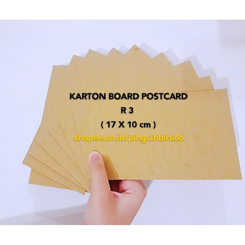 

10 PCS KARTON BOARD (POSTCARD R3) 17 X 10 cm.TEBAL 1.5 mm.kraft serbaguna