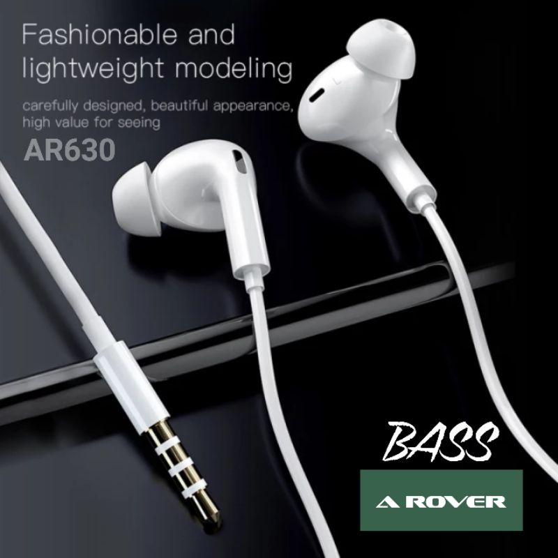 Headset Qualitas Super AAA《AROVER AR630》Earphone Headset In Ear + Volume Control HD music BASS - Garansi