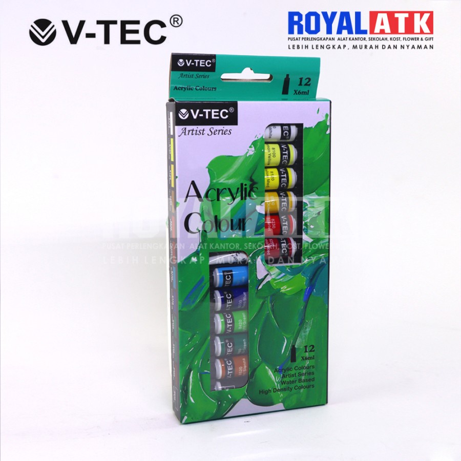 

Cat Acrylic Akrilik Paint Colour set 12warna V-Tec x 6 ml VT-612