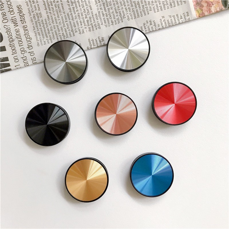 PopSocket HP Model Bulat Bahan Metal Banyak Warna Efek Mirror