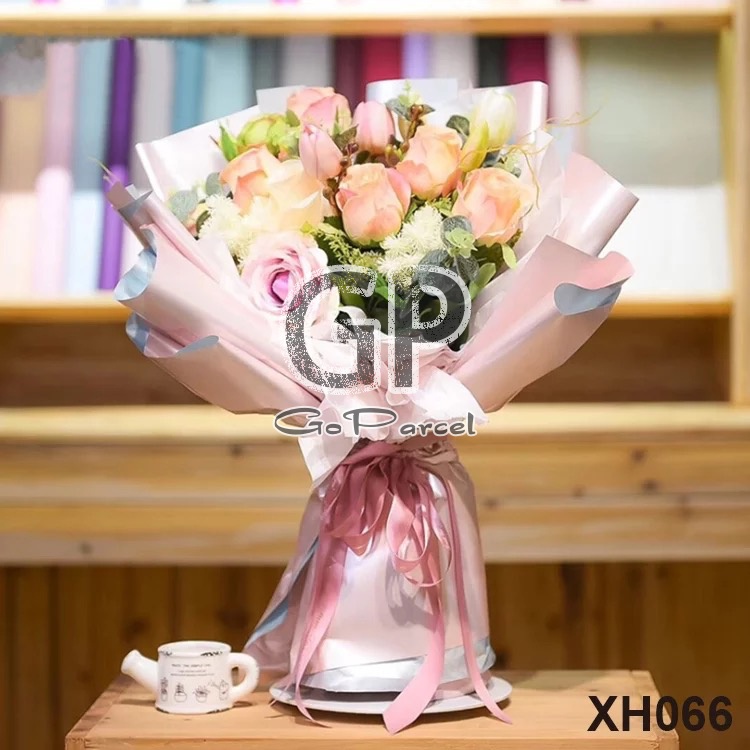 ( 5 Lembar ) SOLID BICOLOR METALLIC - KOREAN CELLOPHANE - FLOWER WRAPPING PAPER - RANGKAIAN BUKET BUNGA FLORIST