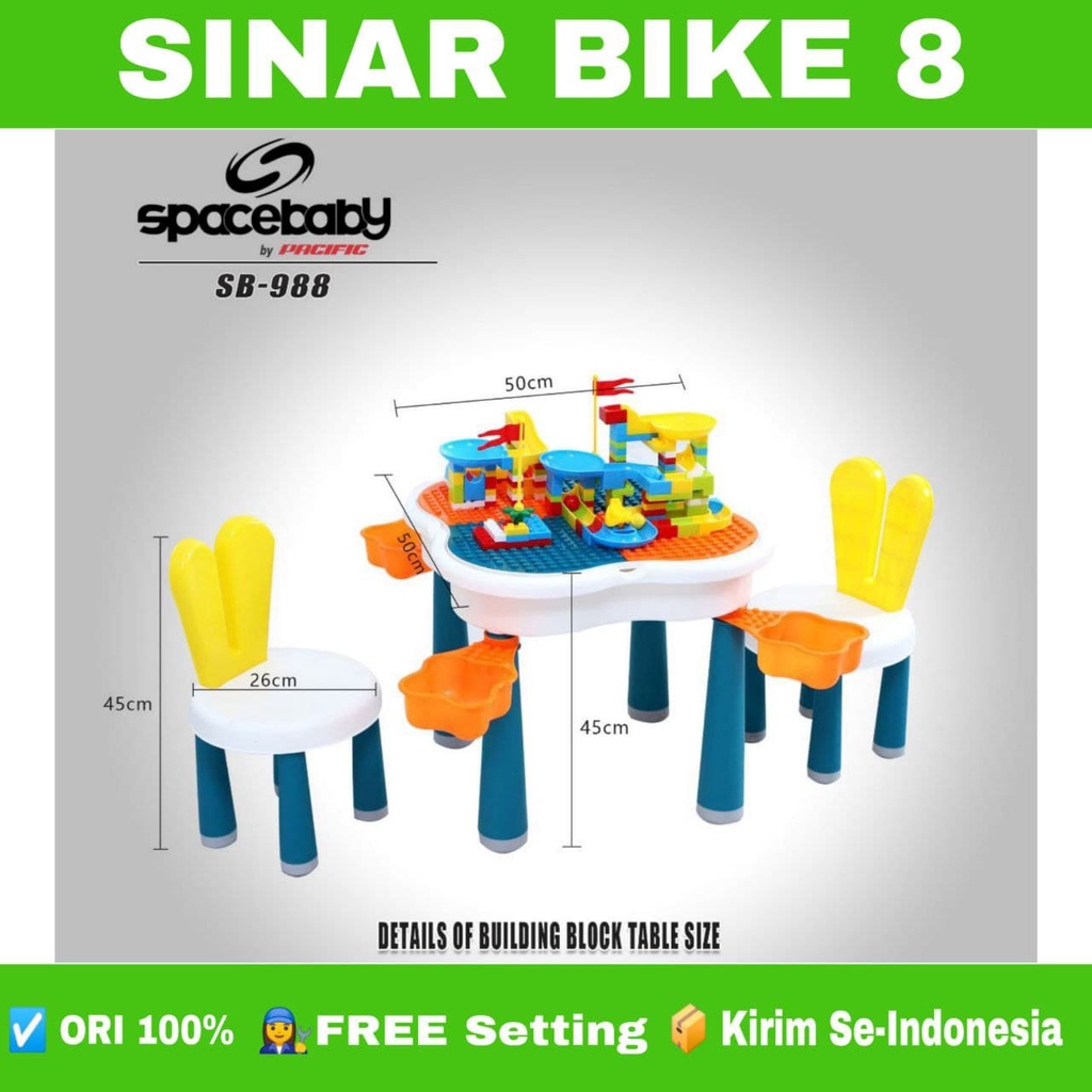 Kursi Bayi Multifunctional Table SPACEBABY SB 988 6 in 1 FREE LEGO