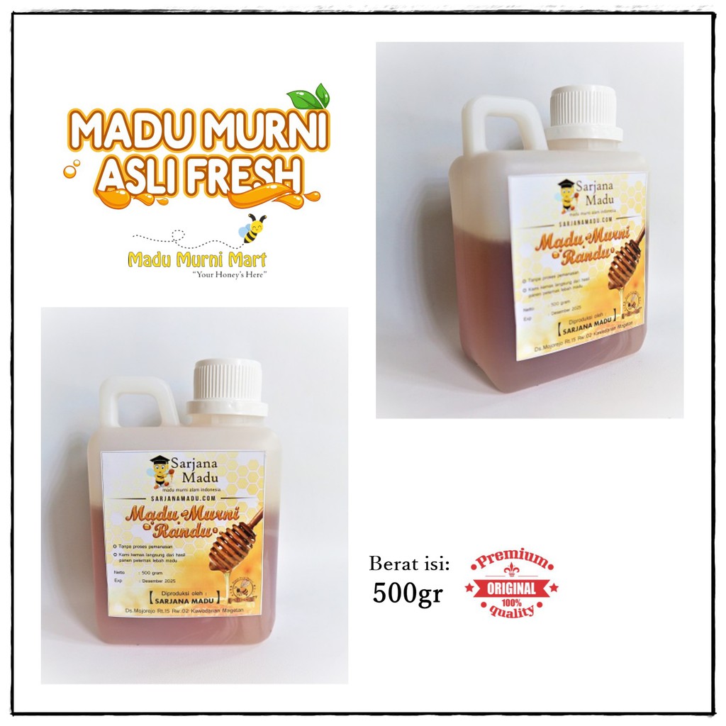 

Madu Murni Randu 100% Asli Fresh 1/2kg