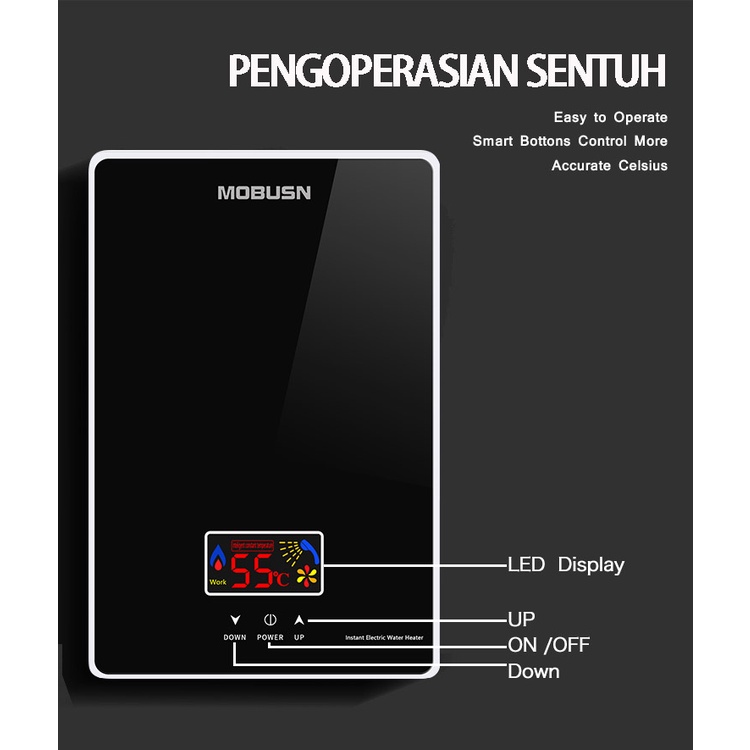 Pemanas air listrik tanpa tangki shower air panas instan/pemanas pemanas air listrik