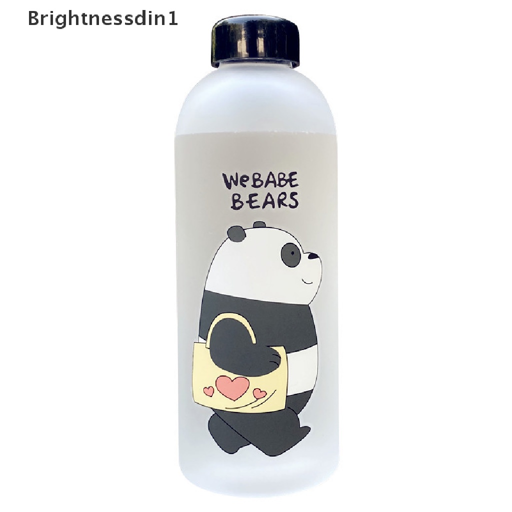 Botol Air Minum Bahan Plastik Buram Transparan Motif Kartun Panda Beruang Kapasitas 1000ml 1 In 1