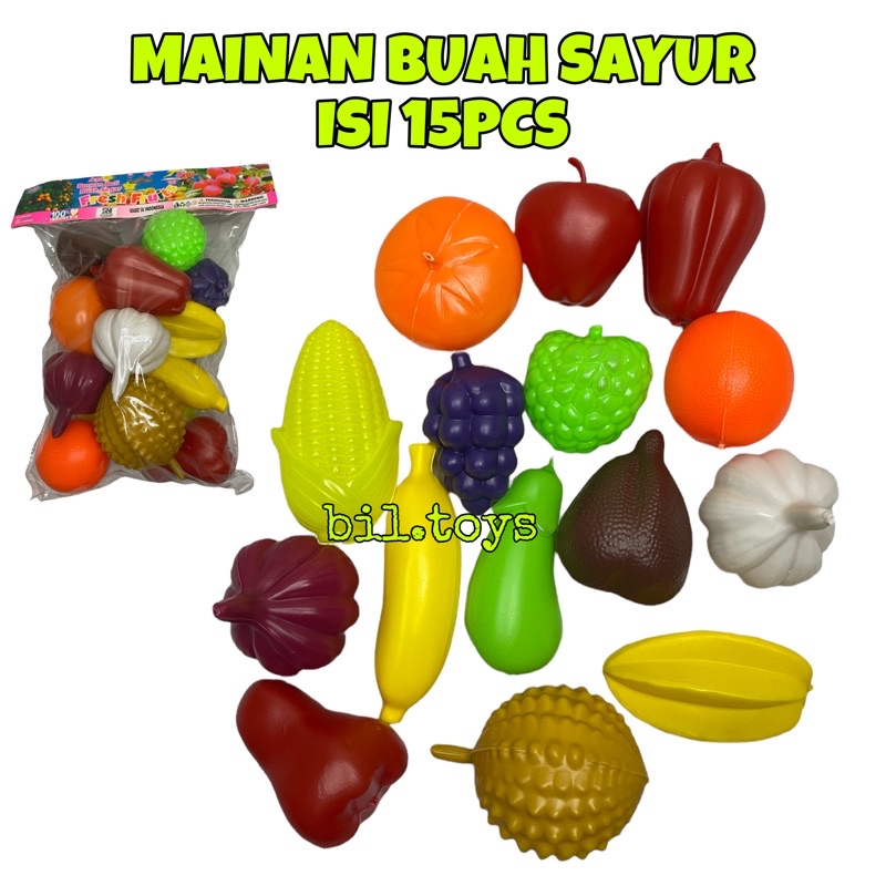 MAINAN ANAK LAKI LAKI PEREMPUAN BUAH DAN SAYUR PLASTIK MAINAN EDUKASI BUAH SAYUR KANTONG MURAH