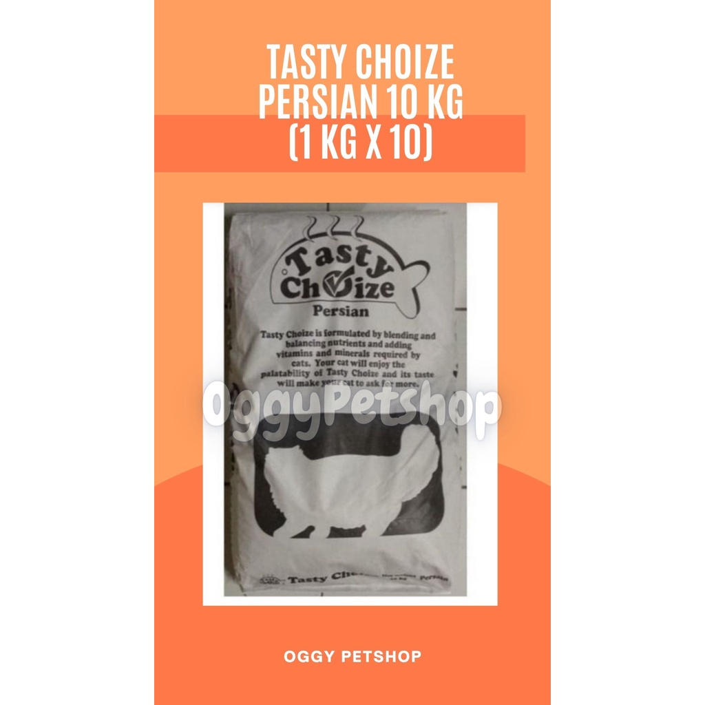 Tasty choize Persian Makanan Kucing Kemasan 10 kg ( 1 kg x 10)