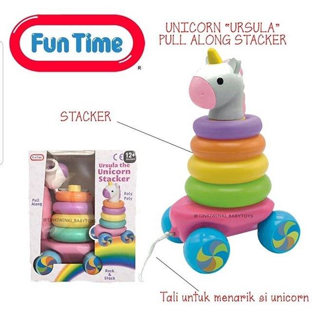 FUNTIME UNICORN &quot;URSULA&quot; PULL ALONG STACKER