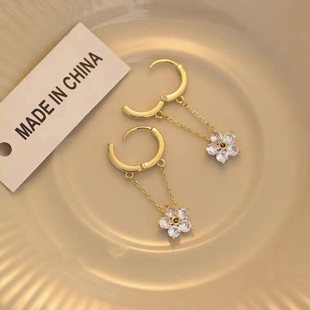 aaoottuuoo5.id Cod   Korean Elegant Design Flower Long Tassel Pendant Earrings Hoop Summer Jewelry Gifts