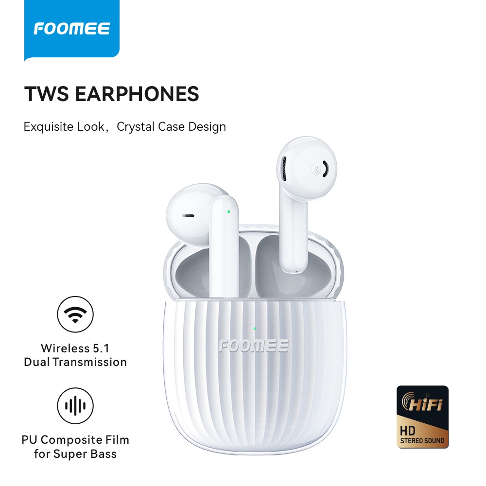 Bluetooth Earphone 5.1 Wireless True TWS HIFI MIC Headset FOOMEE PA26