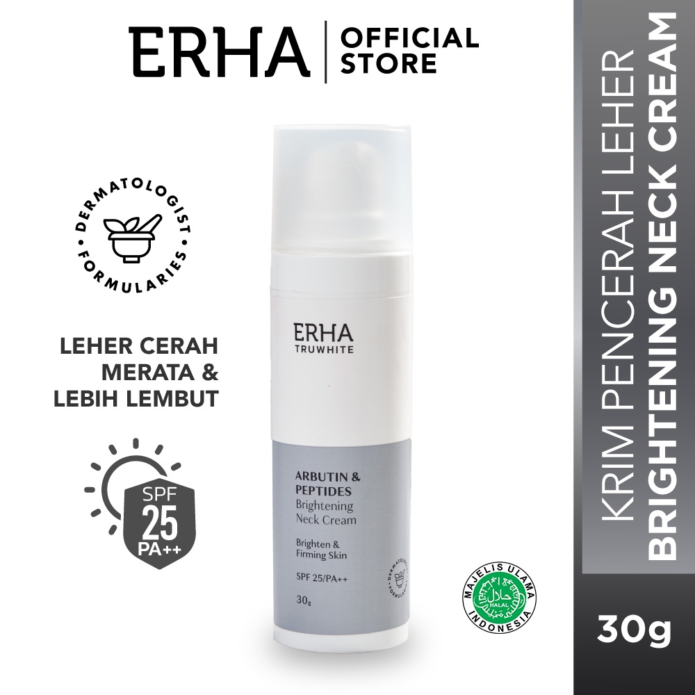 CS- ERHA Truwhite Arbutin &amp; Peptides Brightening Neck Cream 30g - Krim pencerah leher / menyamarkan kerutan leher / menyamarkan garis hitam di leher