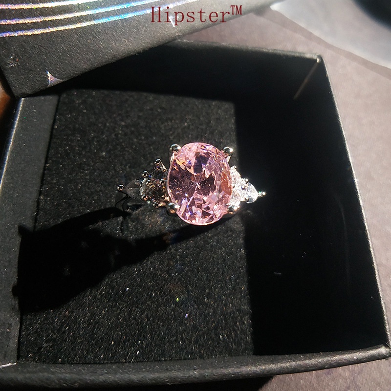 New Product Best-Selling Exquisite Elegant Inlaid Pink Crystal Adjustable Ring