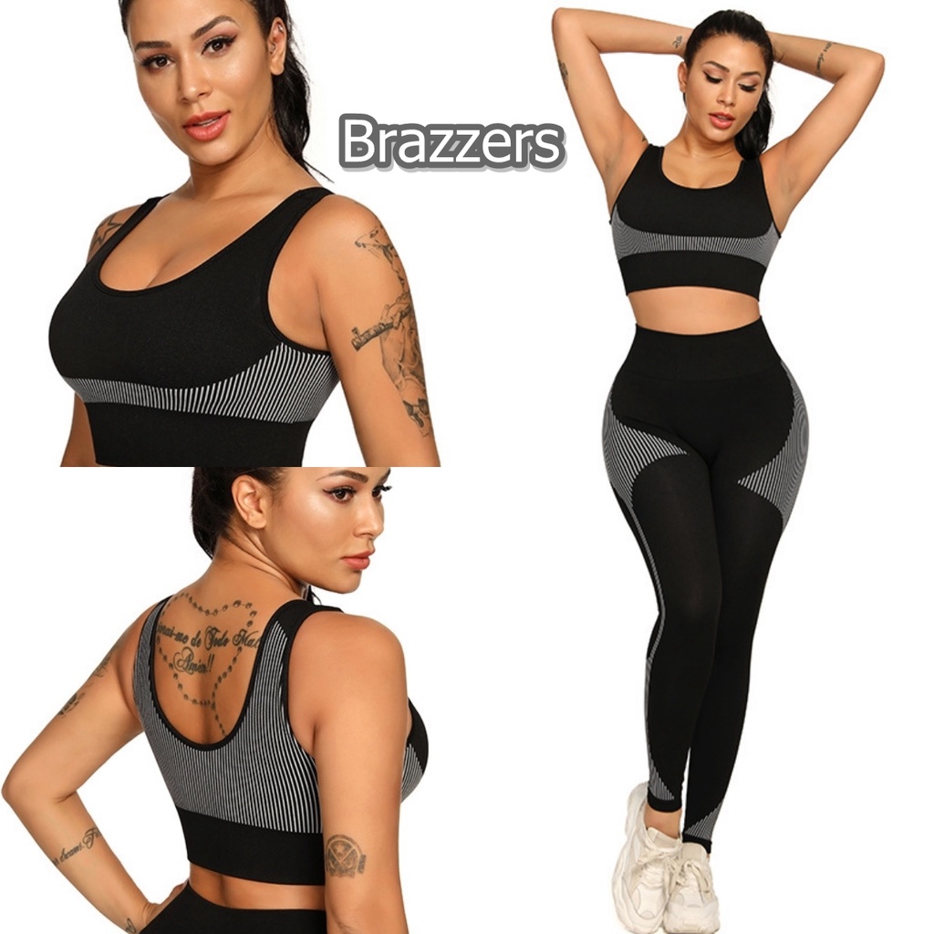 Stelan Bh Sport Bra Set Baju Atasan Pakaian Celana Legging Panjang Olahraga Senam Aerobik Gym Yoga F