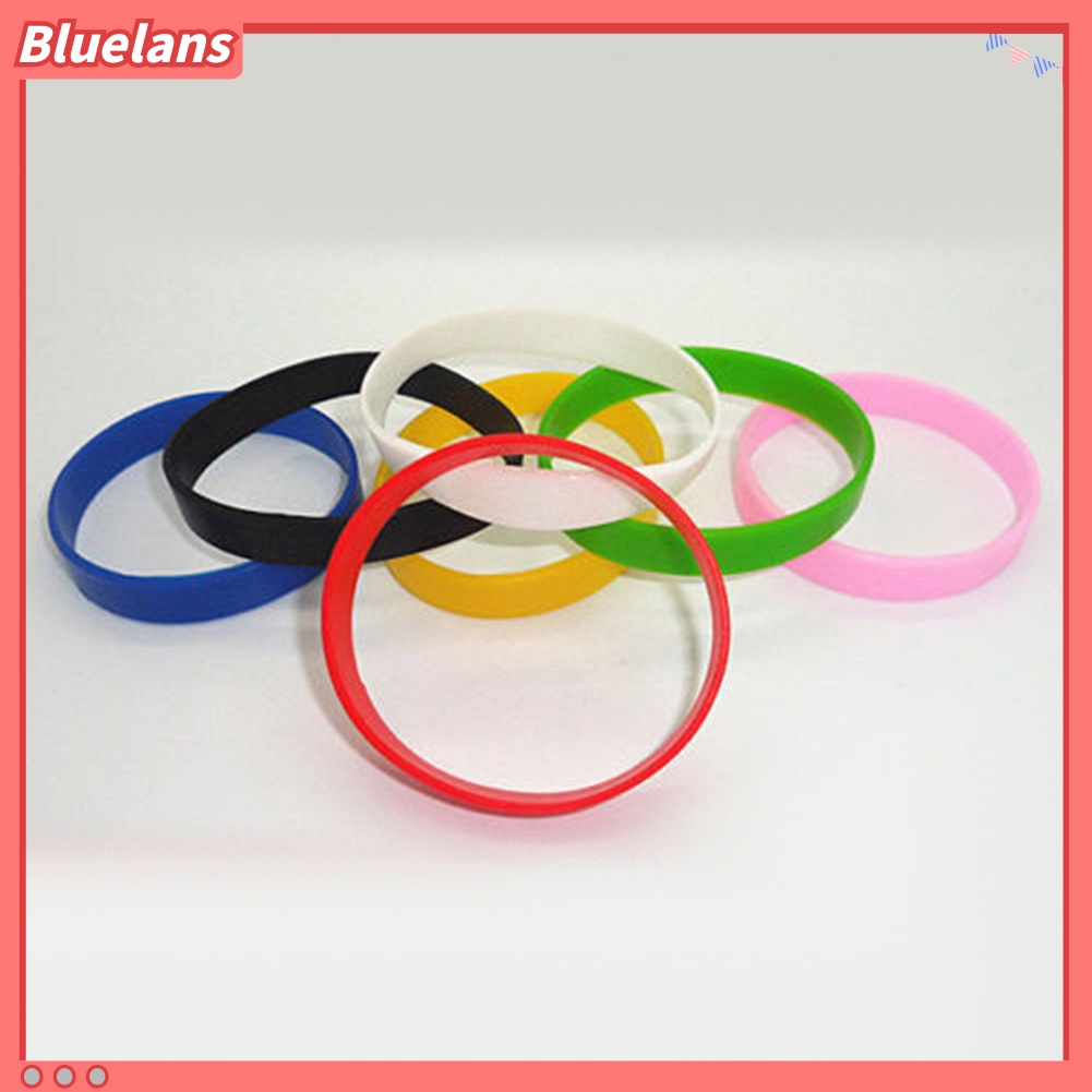Bluelans 2Pcs Fashion Silicone Wristbands Wrist Bands Solid Color Sports Design Bracelets