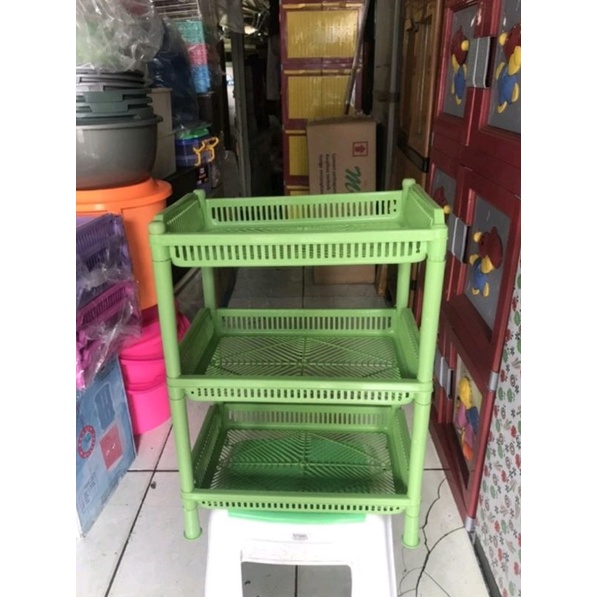 Rak Piring Plastik Besar/ Rak Serbaguna / Rak Bumbu Susun 3 Plastik