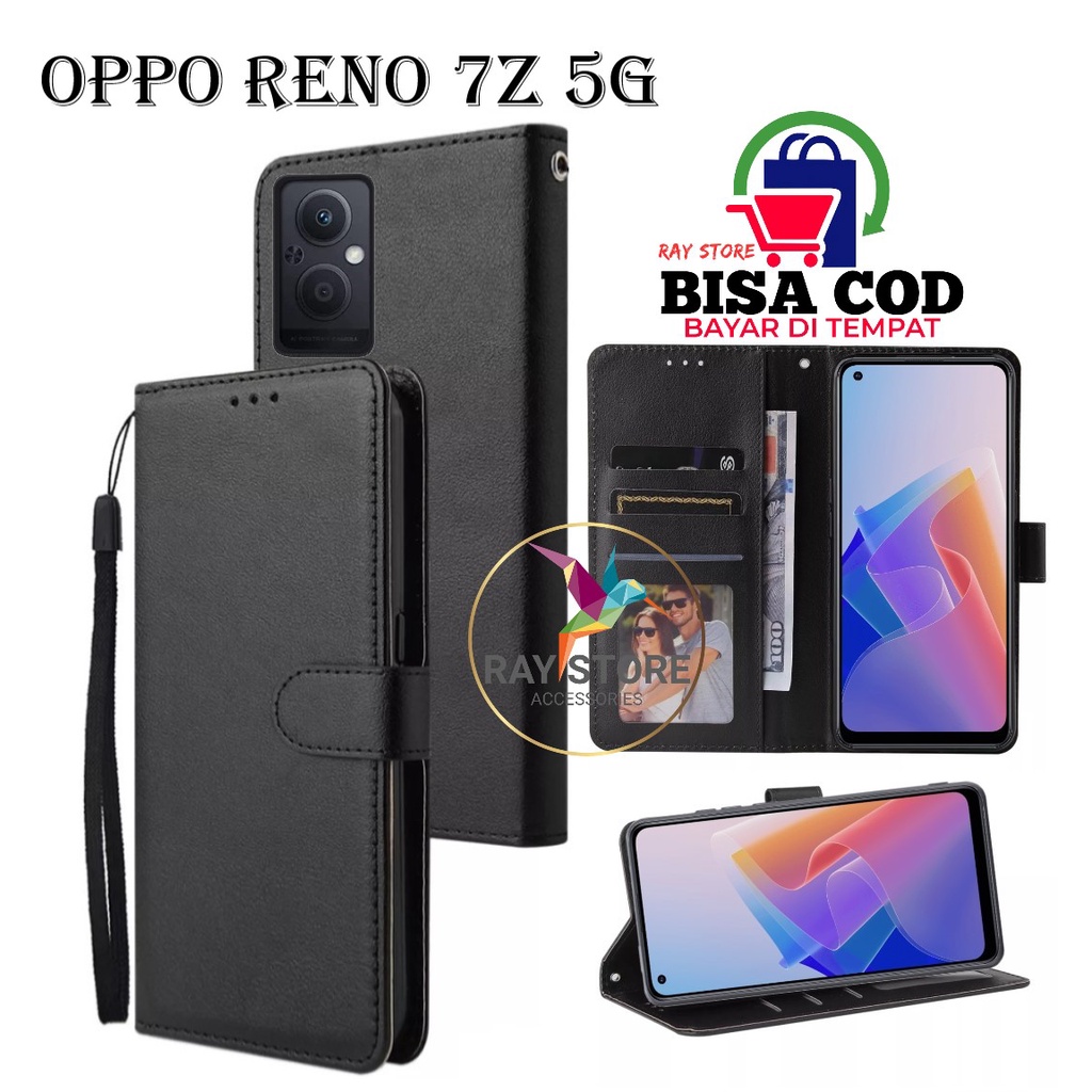 OPPO RENO 7Z 5G FLIP LEATHER CASE PREMIUM-FLIP WALLET CASE UNTUK OPPO RENO 7Z 5G