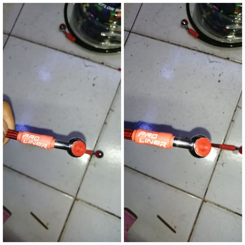 Selang kabel rem belakang racing 55cm merah pro liner