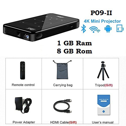 MINI SMART PROJECTOR DLP P-09 ANDROID WIFI 6.0 S905X 1GB/8GB 200inc