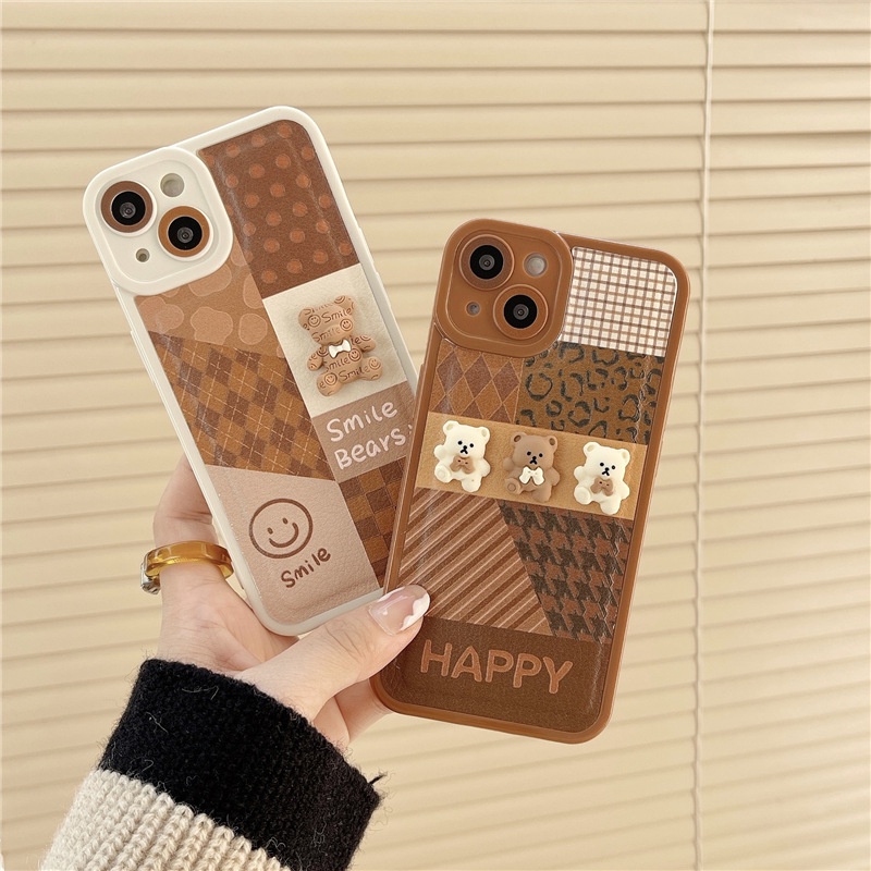 Soft Case Silikon Motif Beruang 3d Untuk IPhone 12 13 11 Pro Max X Xs Max Xr 7 8 Plus Lxsa