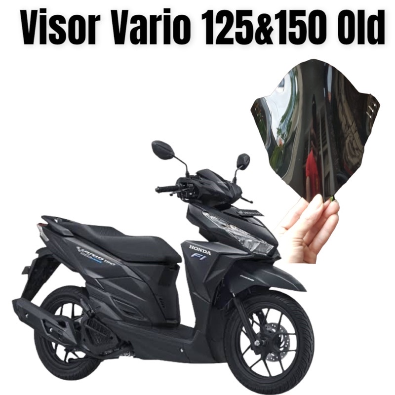 VISOR VARIO 150 DAN VARIO 125 LED ESP 2015 - 2017 WINDSHIELD VARIO 125 VARIASI HITAM -    Mega_Racing