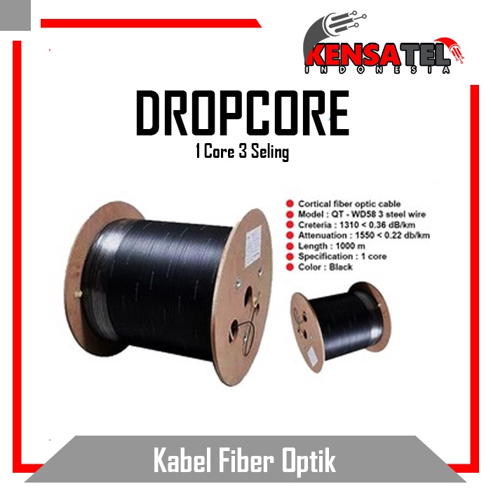 Kabel dropcore 1 core 3 seling fiber tekno