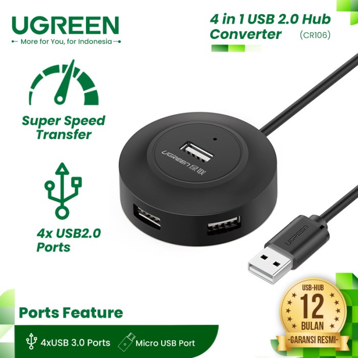 UGREEN 4in1 USB Hub Type A 2.0 4 port USB-A - CR106