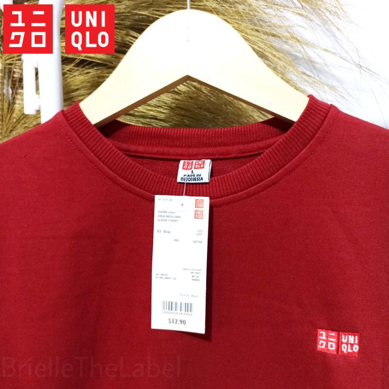 [UNIQLO] Sweater Uniqlo Unisex/ Crewneck Uniqlo/ Sisa ekspor original-Maroon