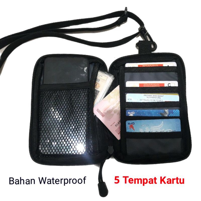 (COD)Tas Selempang Leher Anti Air Waterproof Tas Hp Tempat ATM Hangging Wallet Sling Bag