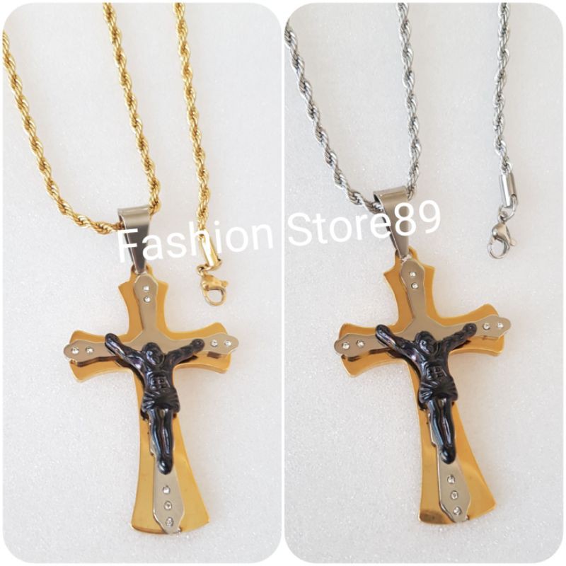 New import kalung Titanium salib Jesus kalung Fashion rohani Anti Karat Import bestquality Antikarat