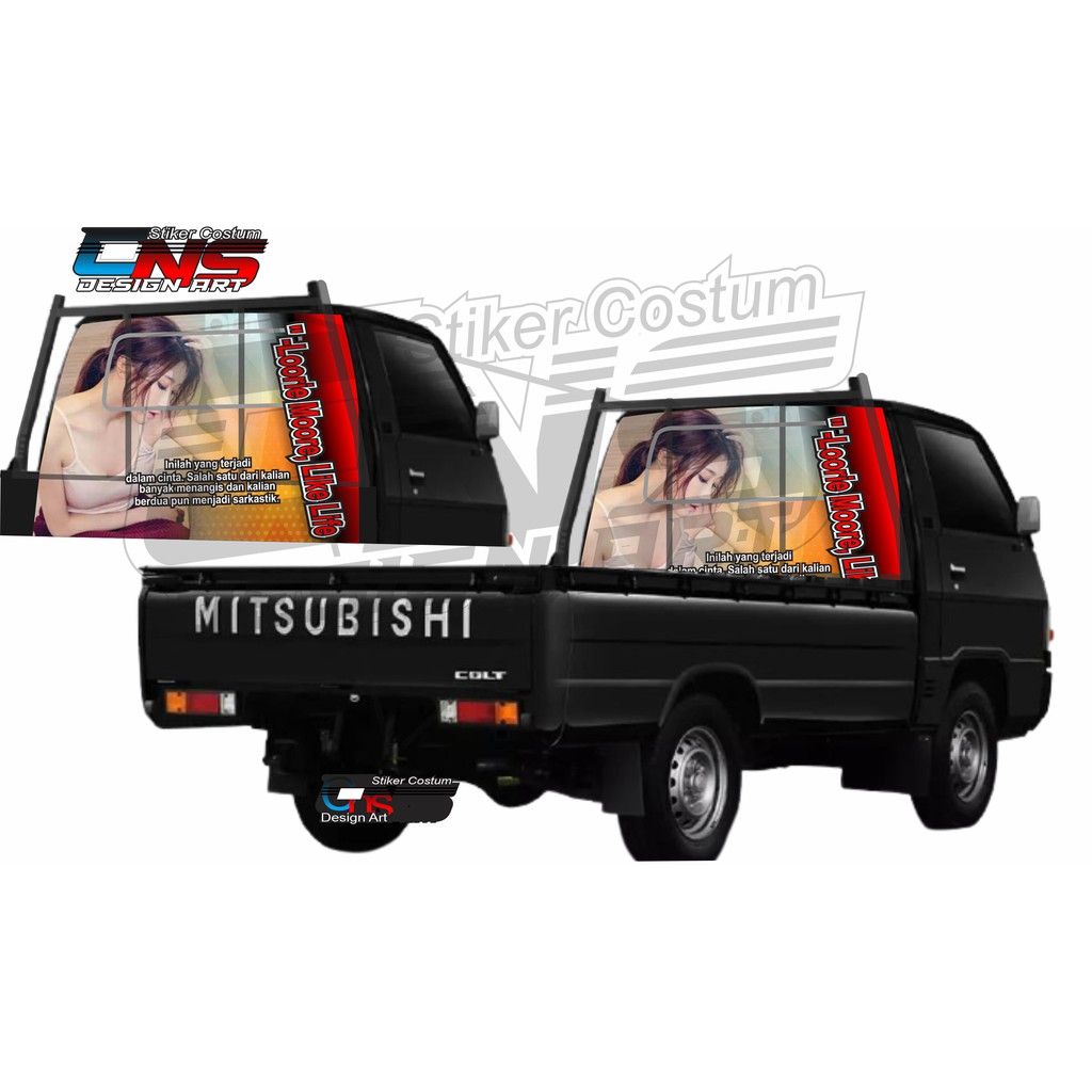 stiker decal / sticker decal kabin belakang all pick up costum gegeran murah