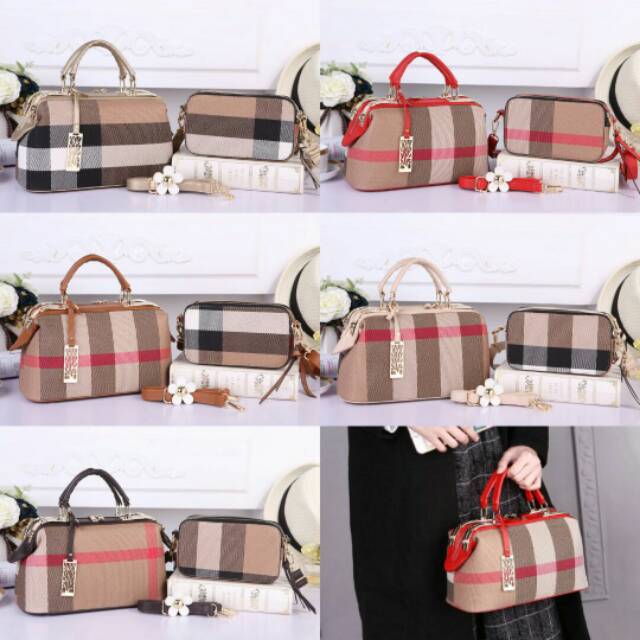 Promo 😍Burberry Doctor Bag 8117 #kssbtm ( set snapshot bag ) TAS FASHION IMPORT BATAM MURAH