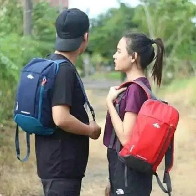 Bahan Tebal Anti Air Tas Sport Ransel Olahraga Hiking Korea Quechua - Mw Navy Oren