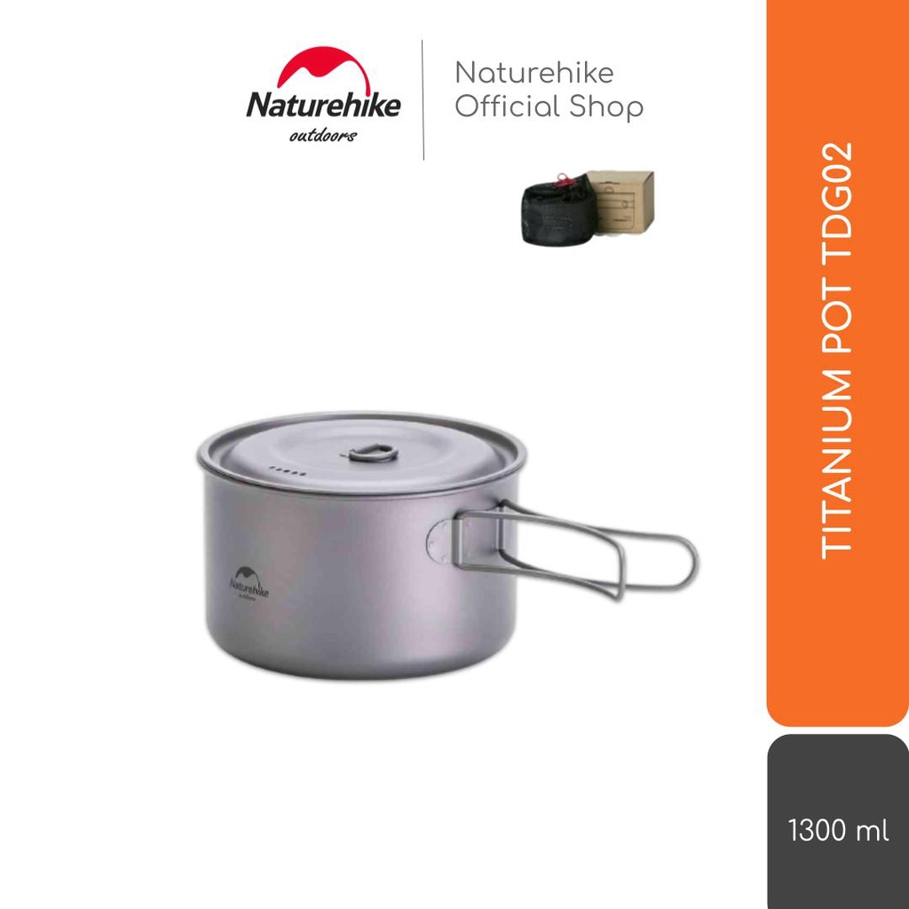 Naturehike Titanium Pot Tdg02 Nh18T202-B Panci Nesting Camping Ultralight