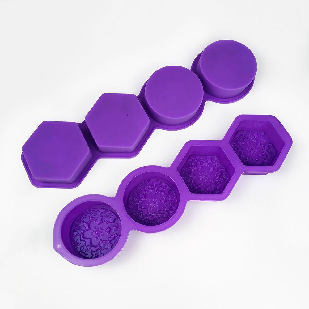 Solighter Cetakan Sabun Silikon Bentuk Bunga Multi-Fungsi 3D DIY Craft Vintage Round Mold Handmade Soaps Supplies
