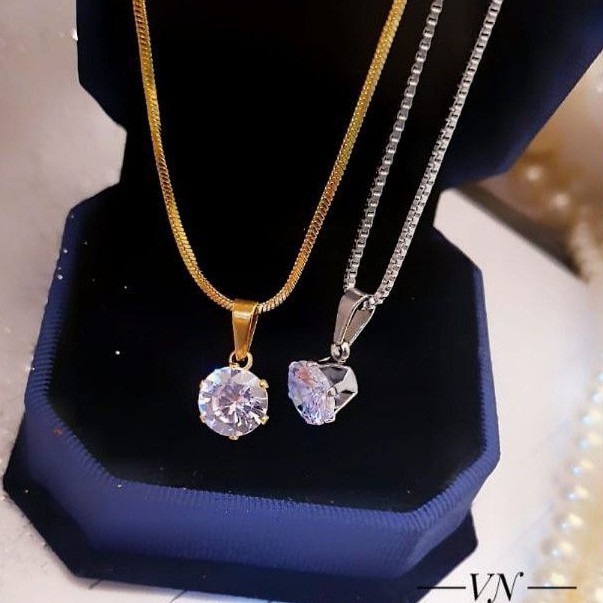 Titanium Perhiasan Kalung Cantik Terlaris L274