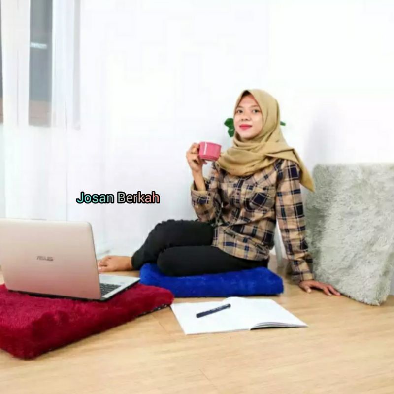 BANTAL DUDUK BANTAL LESEHAN BULU RASFUR (UKURAN JUMBO 50 X 50 CM ) ALAS DUDUK BELAJAR ZOOM / BANTAL ALAS DUDUK IBU HAMIL