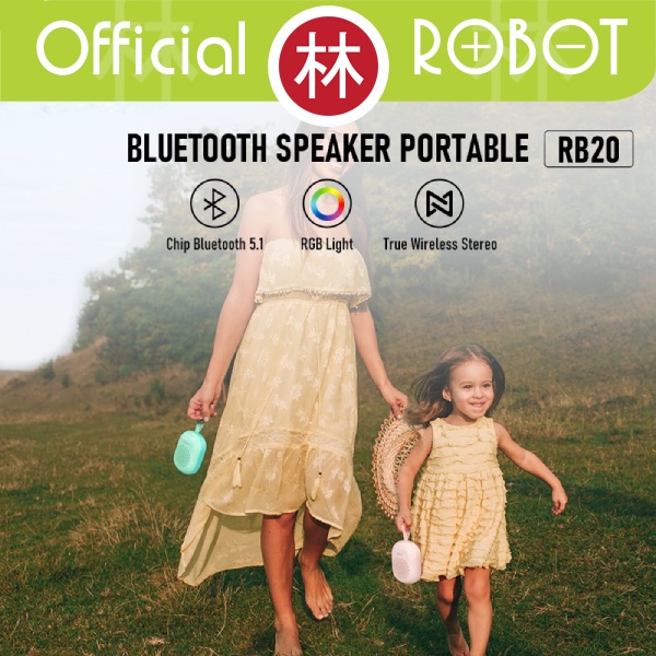 Robot RB20 TWS Bluetooth Speaker 5.1 Mini Portable With RGB Colorful